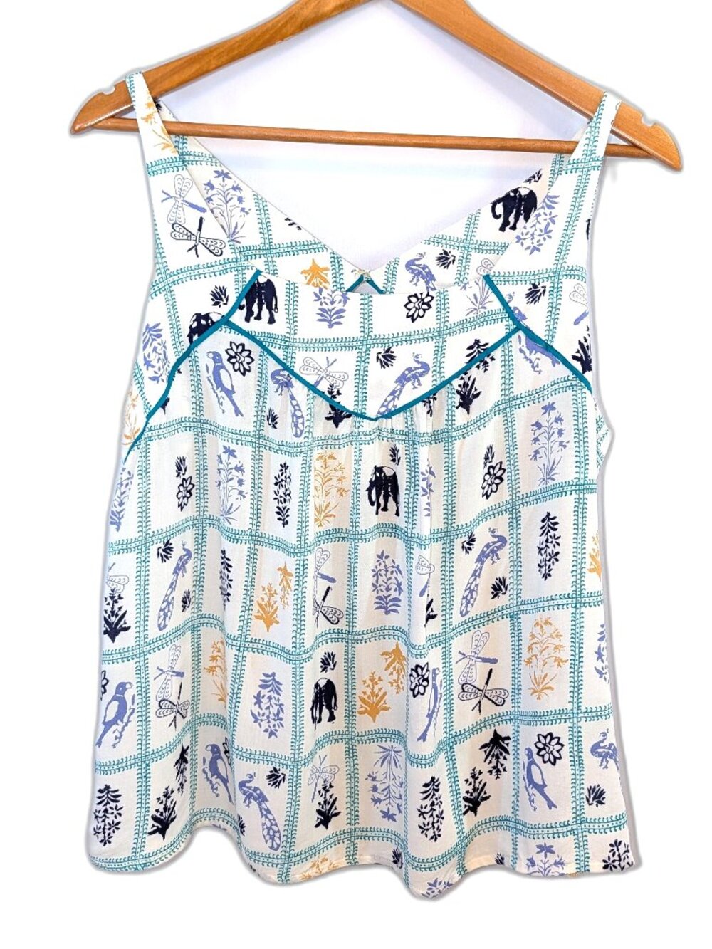 Maeve | Anthropologie Mazie Tank Top Elephants & Dragonflies | Size Medium - Picture 4 of 11